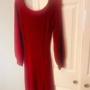 Almost Famous Deep Red Long Sleeve Dress